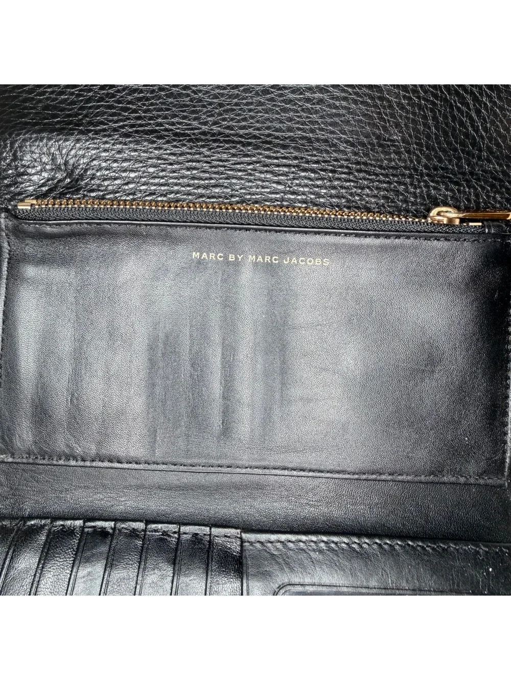 Marc by Marc Jacob’s Standard Supply Tri Fold Black Pebbled Leather Wallet